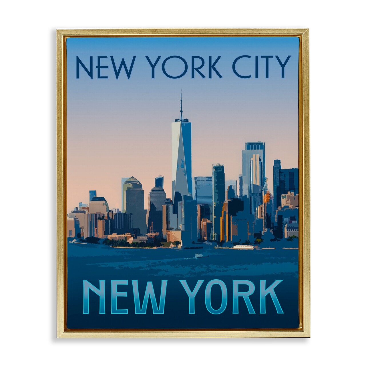 Stupell Industries New York Landmark Skyline Floating Frame Design by Victoria Barnes